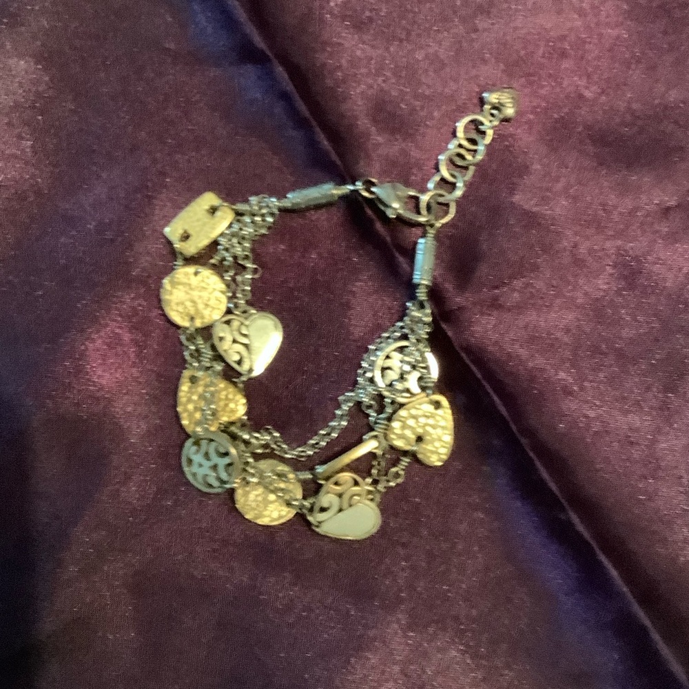 Brighton Gold and Silver Tone Charm Link Bracelet - Women Jewelry